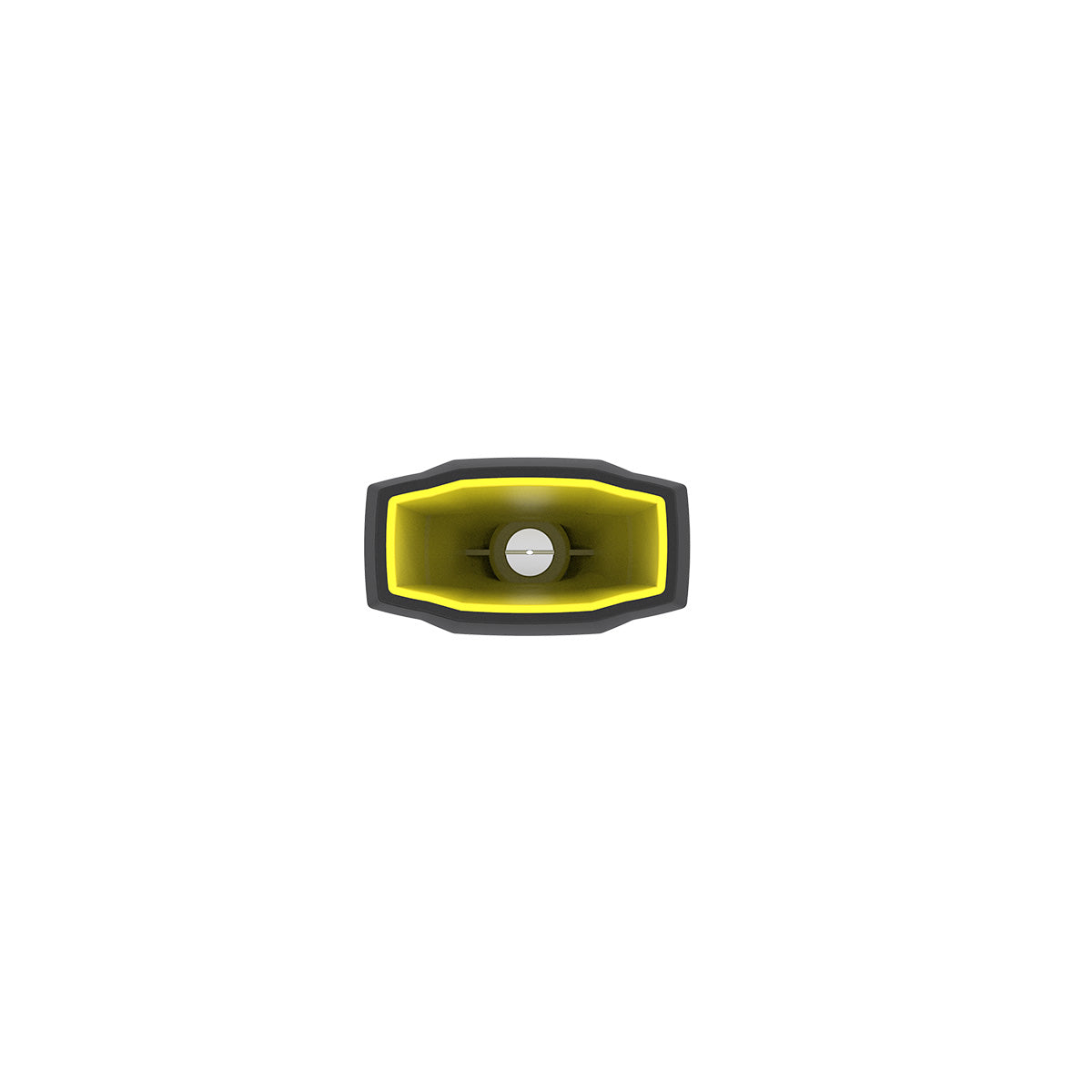 Anti Scuff molded, yellow 15 deg QC connection nozzle on white background. Inside Nozzle View