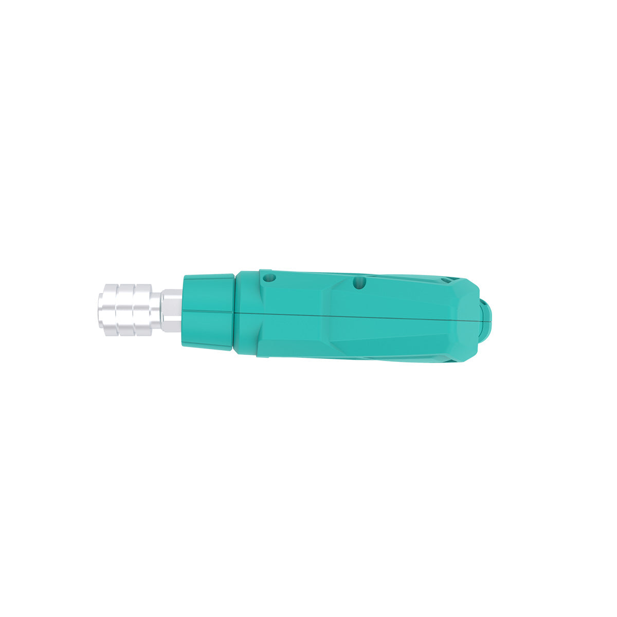 Turquoise pressure washer gun on a white background, top view
